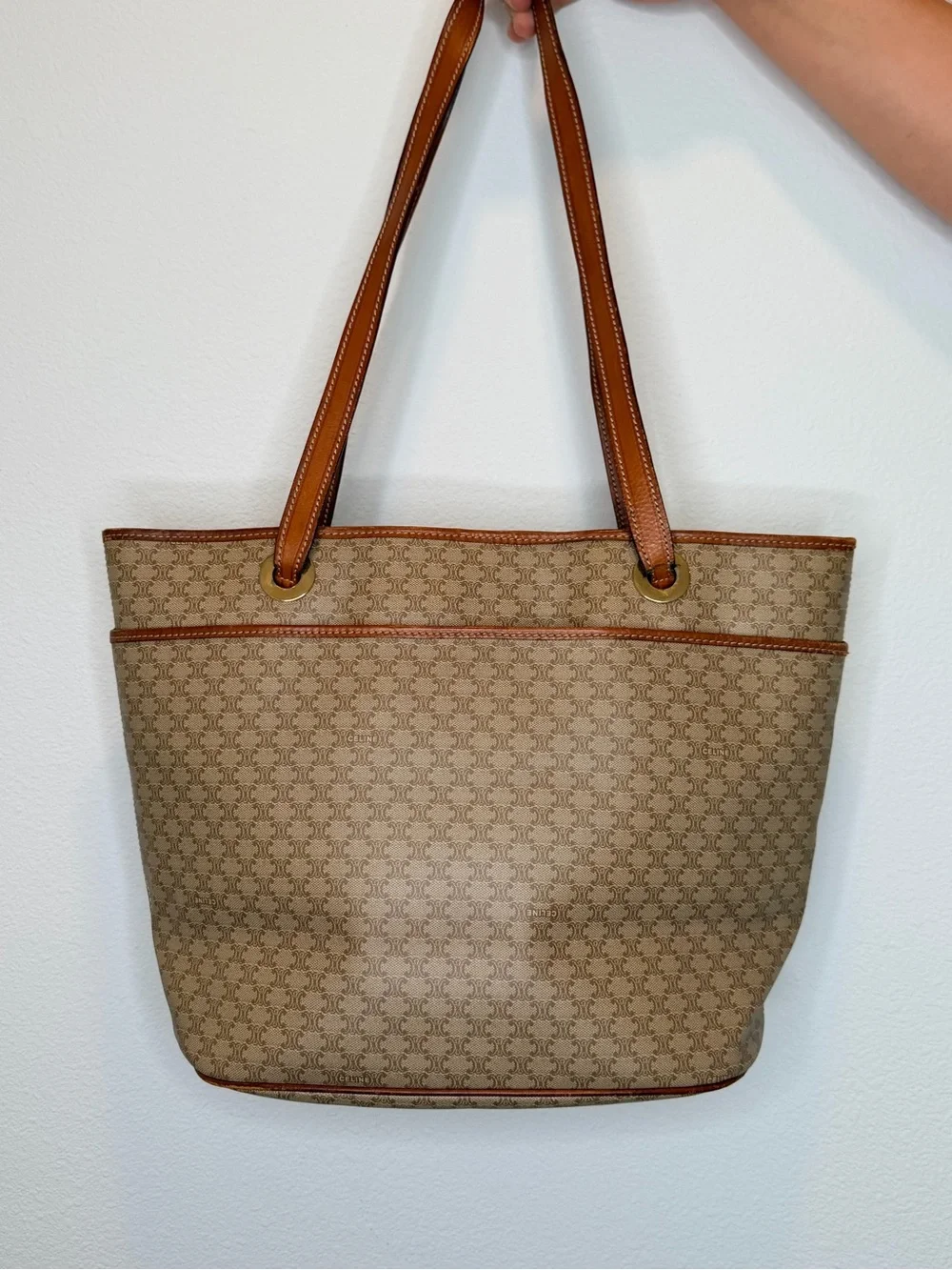 Vintage Celine Macadam Monogram Large Tote